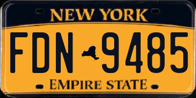 NY license plate FDN9485