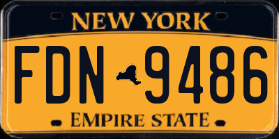 NY license plate FDN9486