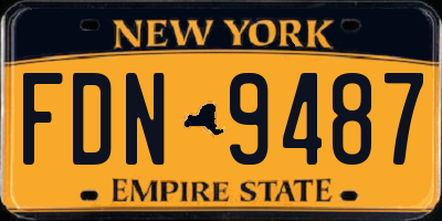 NY license plate FDN9487