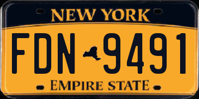 NY license plate FDN9491