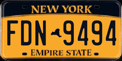 NY license plate FDN9494