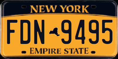 NY license plate FDN9495