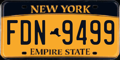 NY license plate FDN9499