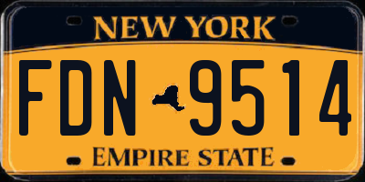 NY license plate FDN9514