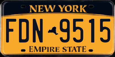 NY license plate FDN9515