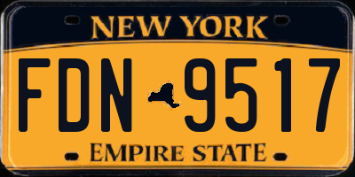 NY license plate FDN9517