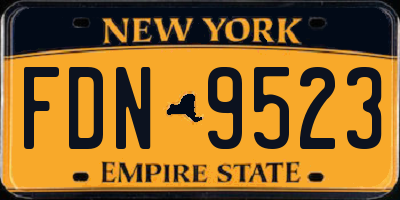NY license plate FDN9523