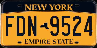 NY license plate FDN9524