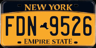 NY license plate FDN9526