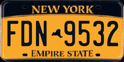 NY license plate FDN9532
