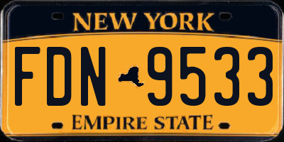 NY license plate FDN9533