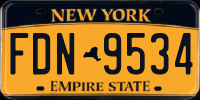 NY license plate FDN9534