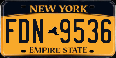 NY license plate FDN9536