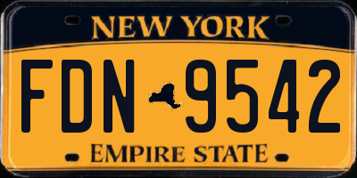 NY license plate FDN9542