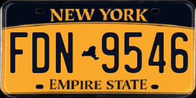 NY license plate FDN9546