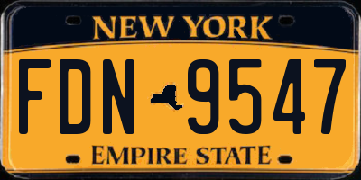 NY license plate FDN9547