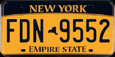 NY license plate FDN9552