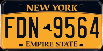 NY license plate FDN9564