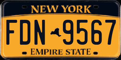NY license plate FDN9567