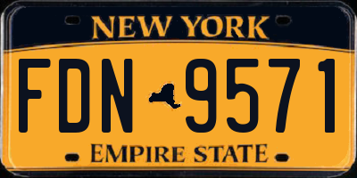 NY license plate FDN9571