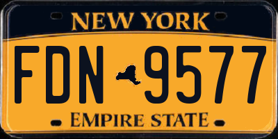 NY license plate FDN9577