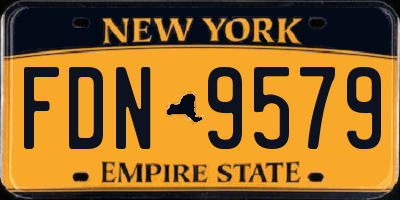 NY license plate FDN9579