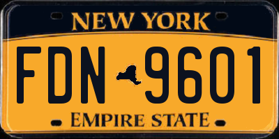 NY license plate FDN9601