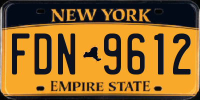 NY license plate FDN9612