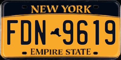 NY license plate FDN9619