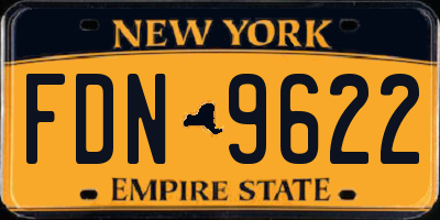 NY license plate FDN9622