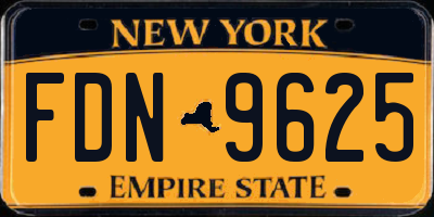 NY license plate FDN9625