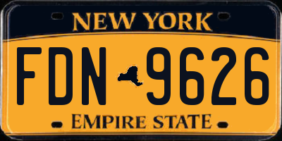 NY license plate FDN9626
