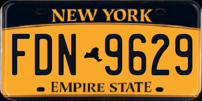NY license plate FDN9629