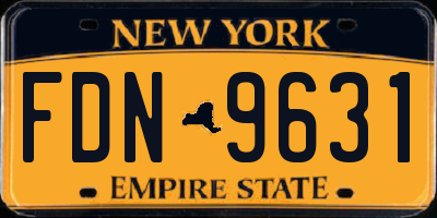 NY license plate FDN9631