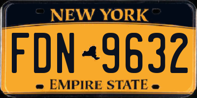 NY license plate FDN9632