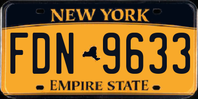 NY license plate FDN9633