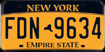 NY license plate FDN9634