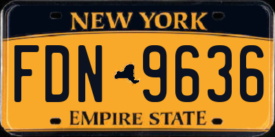 NY license plate FDN9636