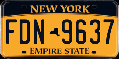 NY license plate FDN9637
