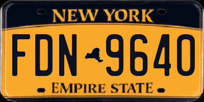 NY license plate FDN9640