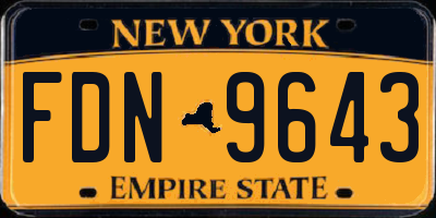 NY license plate FDN9643