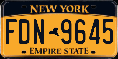 NY license plate FDN9645