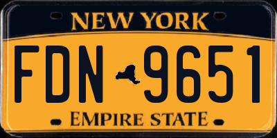 NY license plate FDN9651