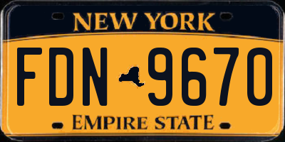 NY license plate FDN9670