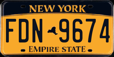 NY license plate FDN9674