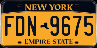NY license plate FDN9675