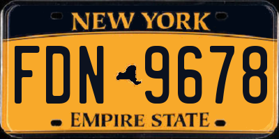 NY license plate FDN9678