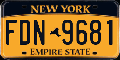 NY license plate FDN9681