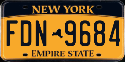 NY license plate FDN9684