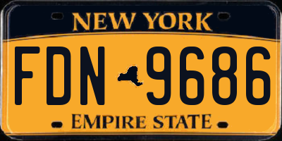 NY license plate FDN9686